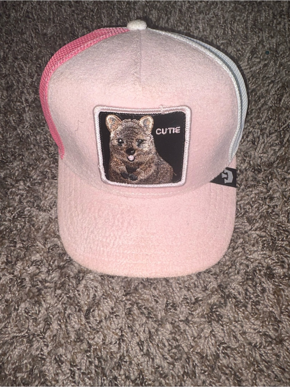Pink 'Cutie' Pet-Themed Cap